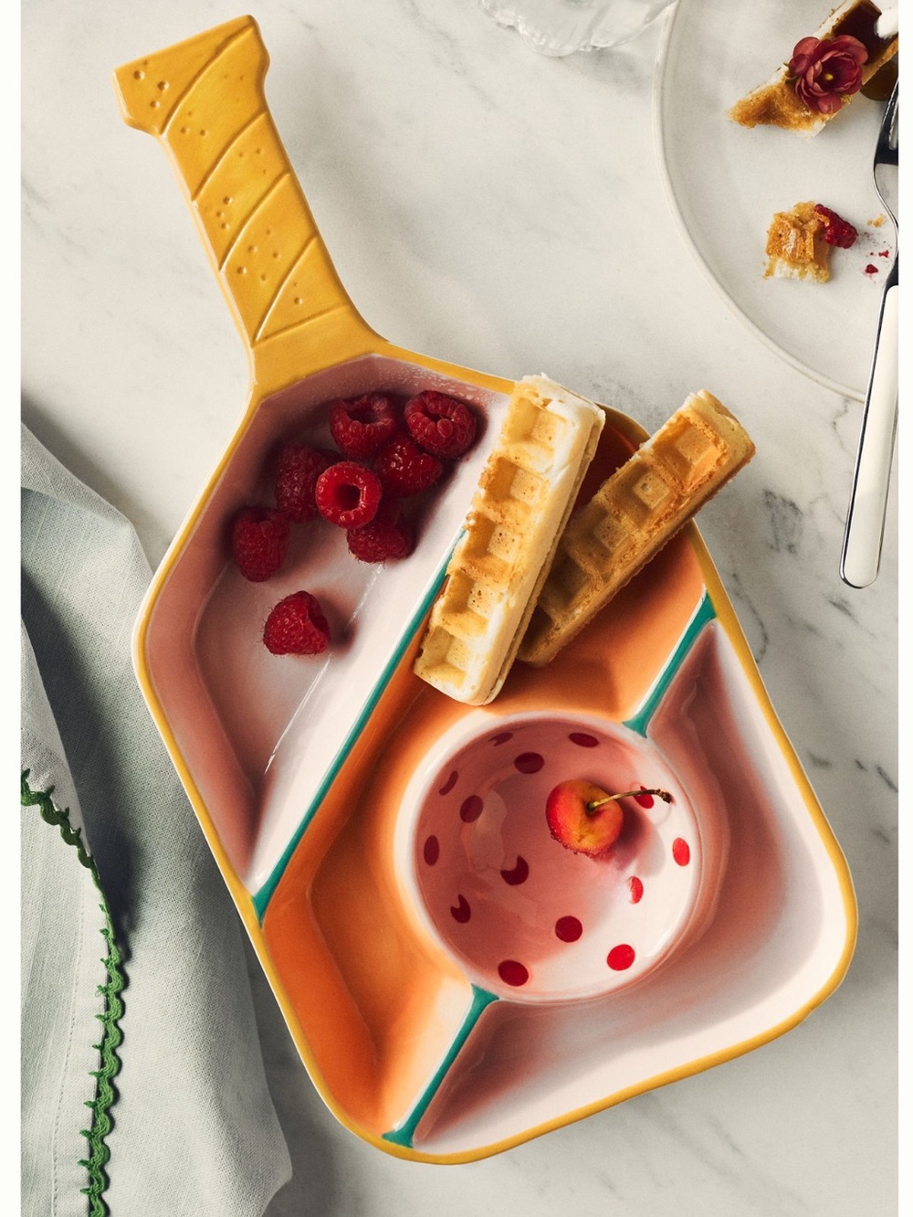 Anthropologie Pickleball Serving Dish Chip and Dip Platter New Paddle and Ball